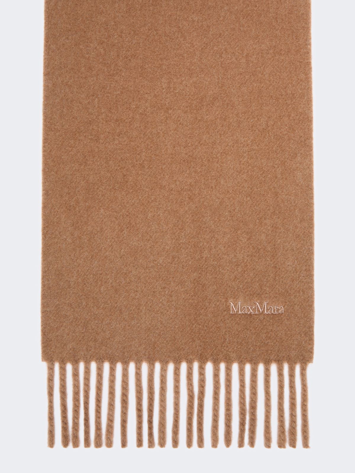 Yarn-dyed wool scarf - CAMEL
