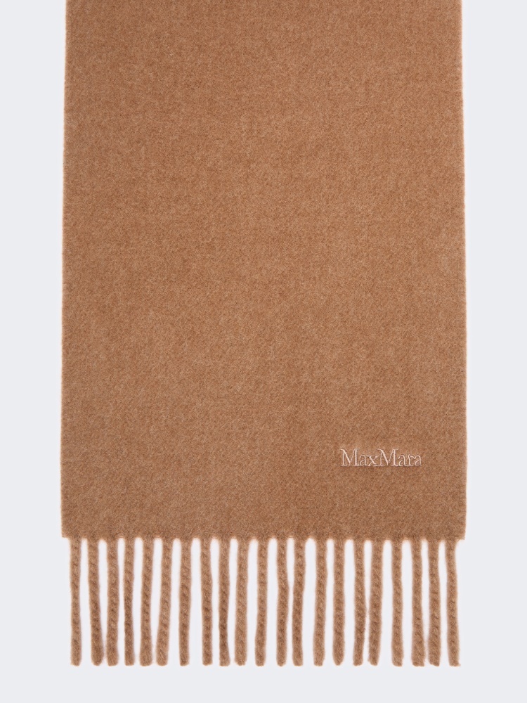 Yarn-dyed wool scarf - CAMEL