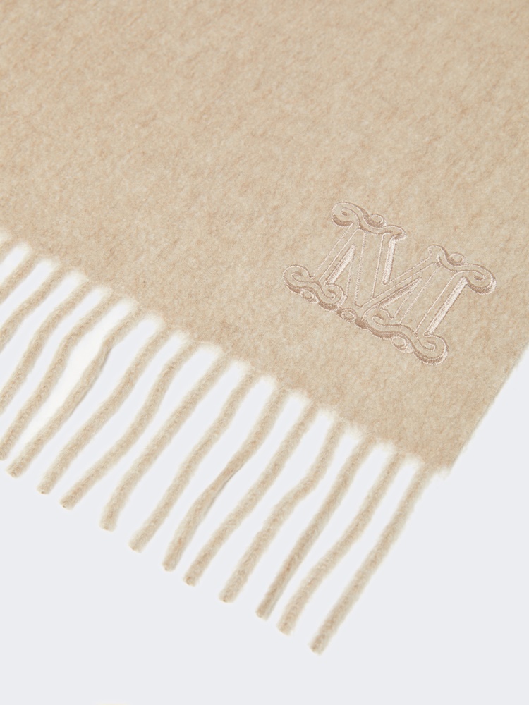Monogram-embroidered cashmere stole - BEIGE - 2