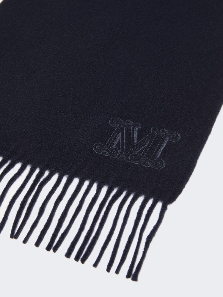 Monogram-embroidered cashmere stole - ULTRAMARINE - 2