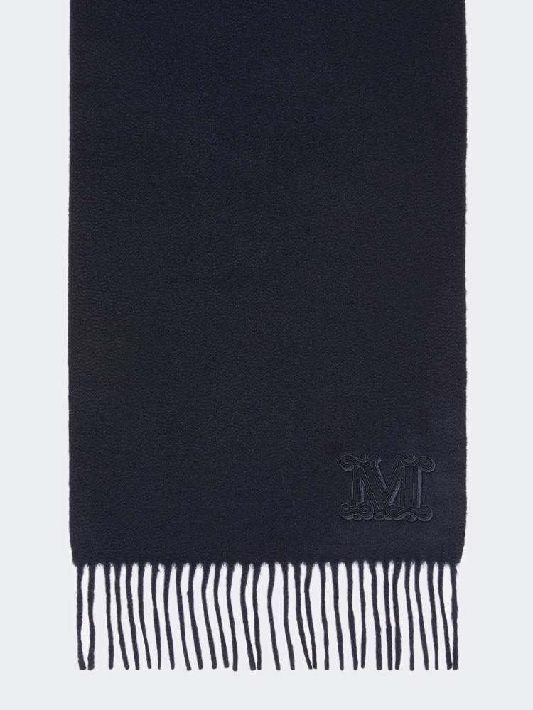 Monogram-embroidered cashmere stole - ULTRAMARINE