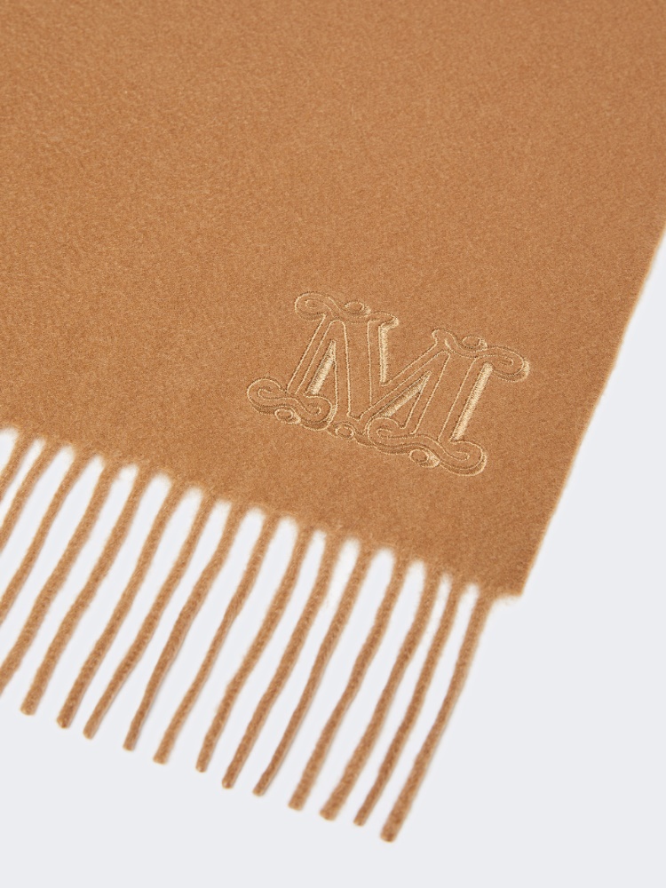 Monogram-embroidered cashmere stole - BEIGE - 2