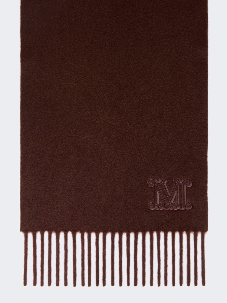 Cashmere stole with Monogram embroidery - RUST