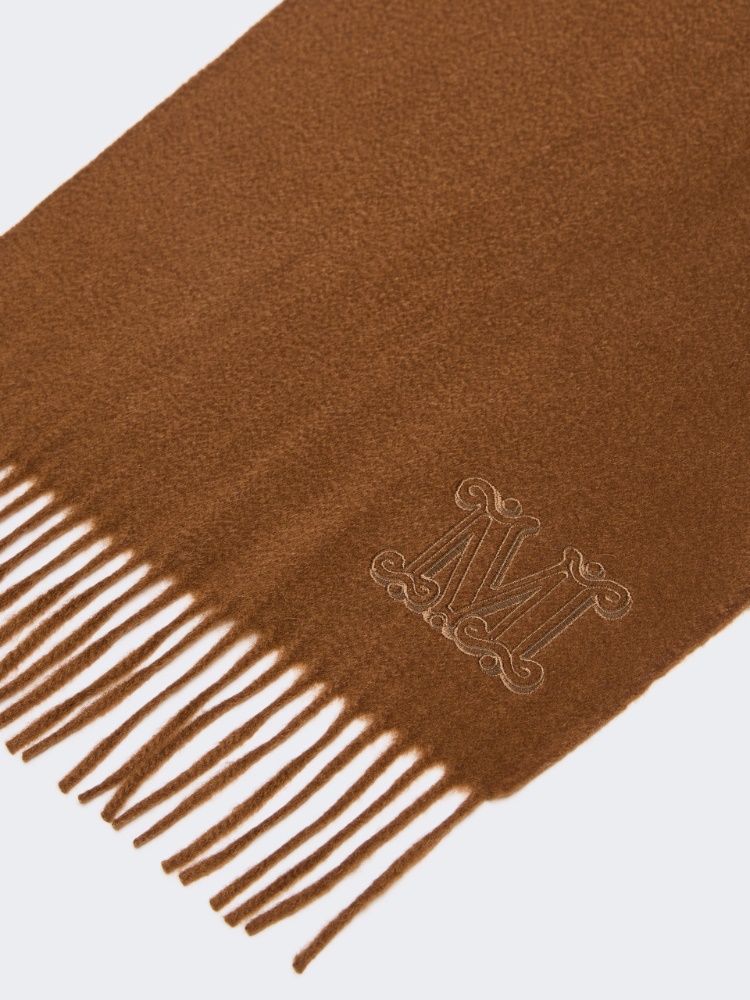 Cashmere stole with Monogram embroidery - HAZELNUT BROWN - Max Mara - 2
