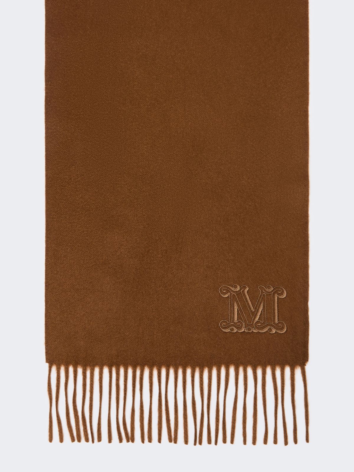 Cashmere stole with Monogram embroidery - HAZELNUT BROWN - Max Mara