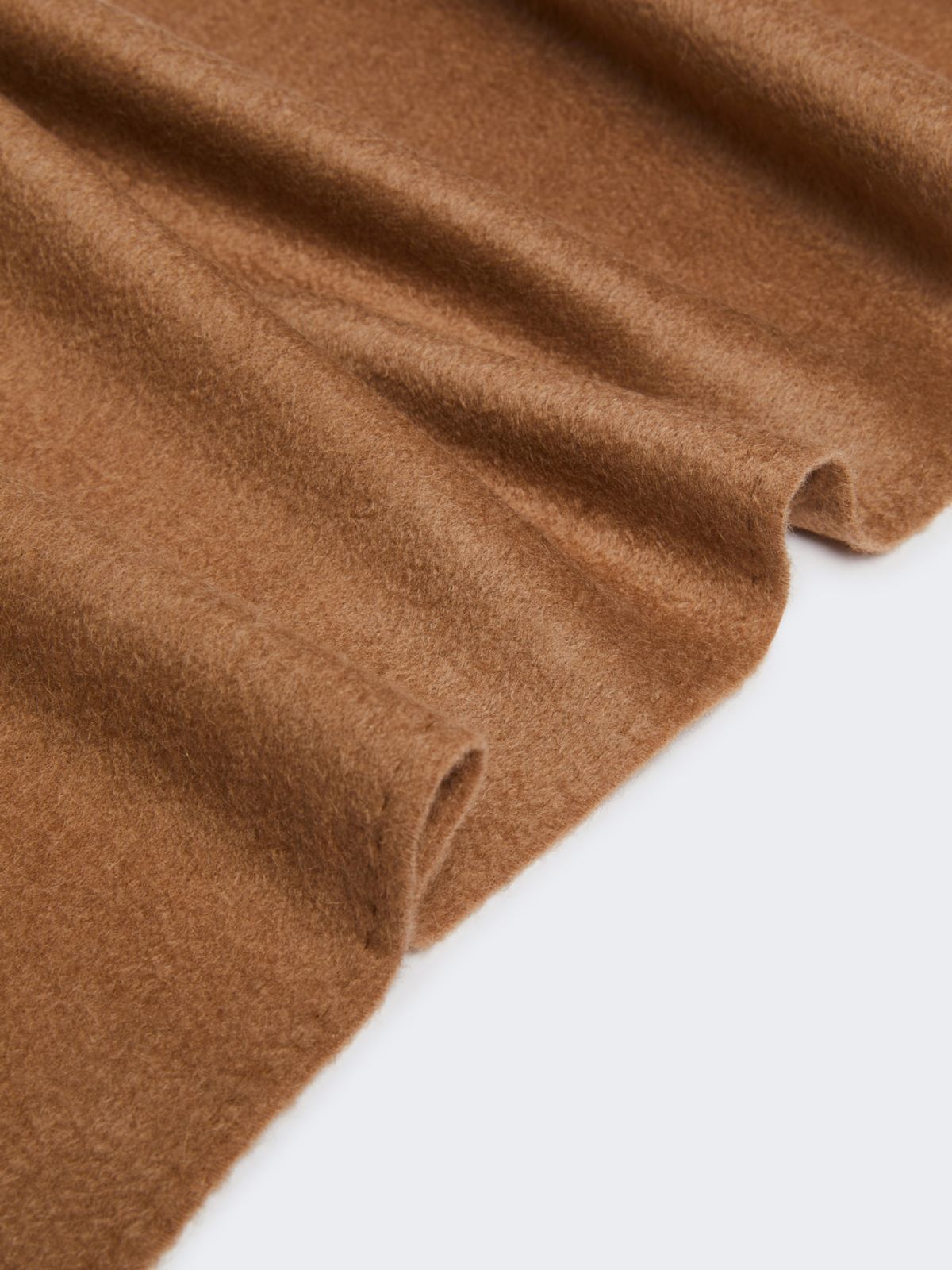 Monogram-embroidered camel stole - CAMEL - 3