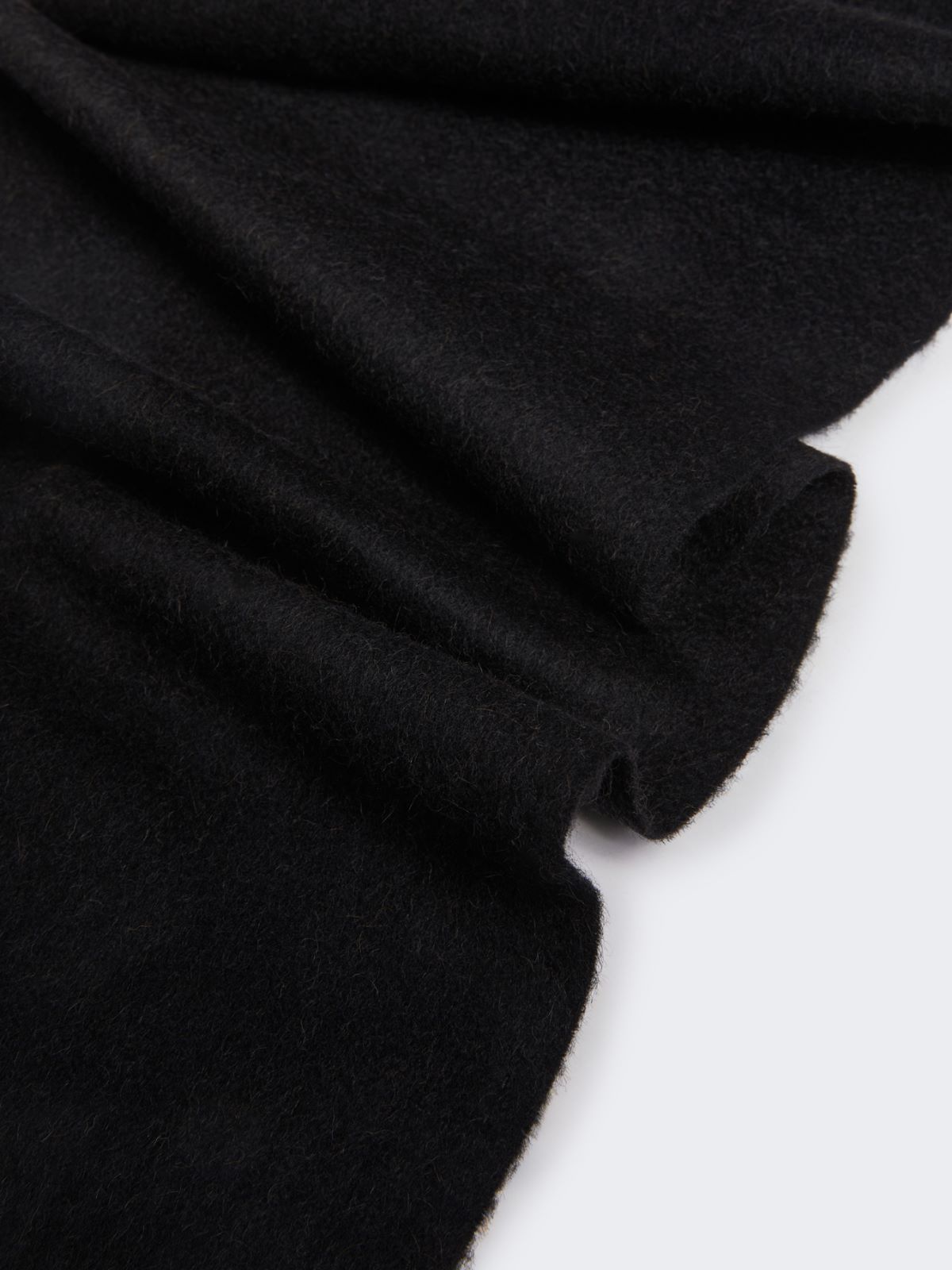 Monogram-embroidered camel stole - BLACK - 3