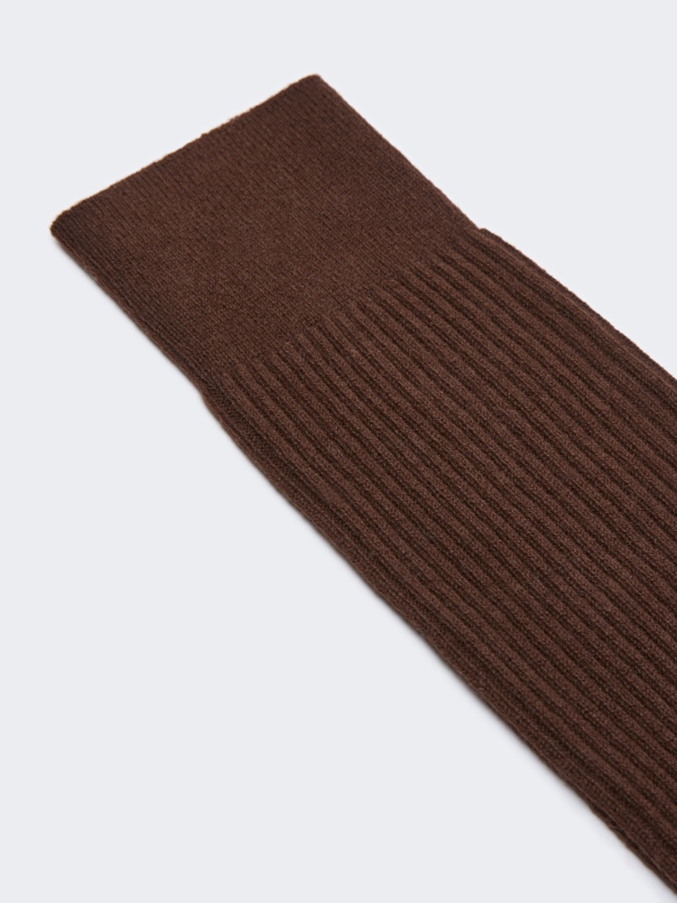 Gerippte Socken aus Kaschmir - BRAUN - Max Mara - 2