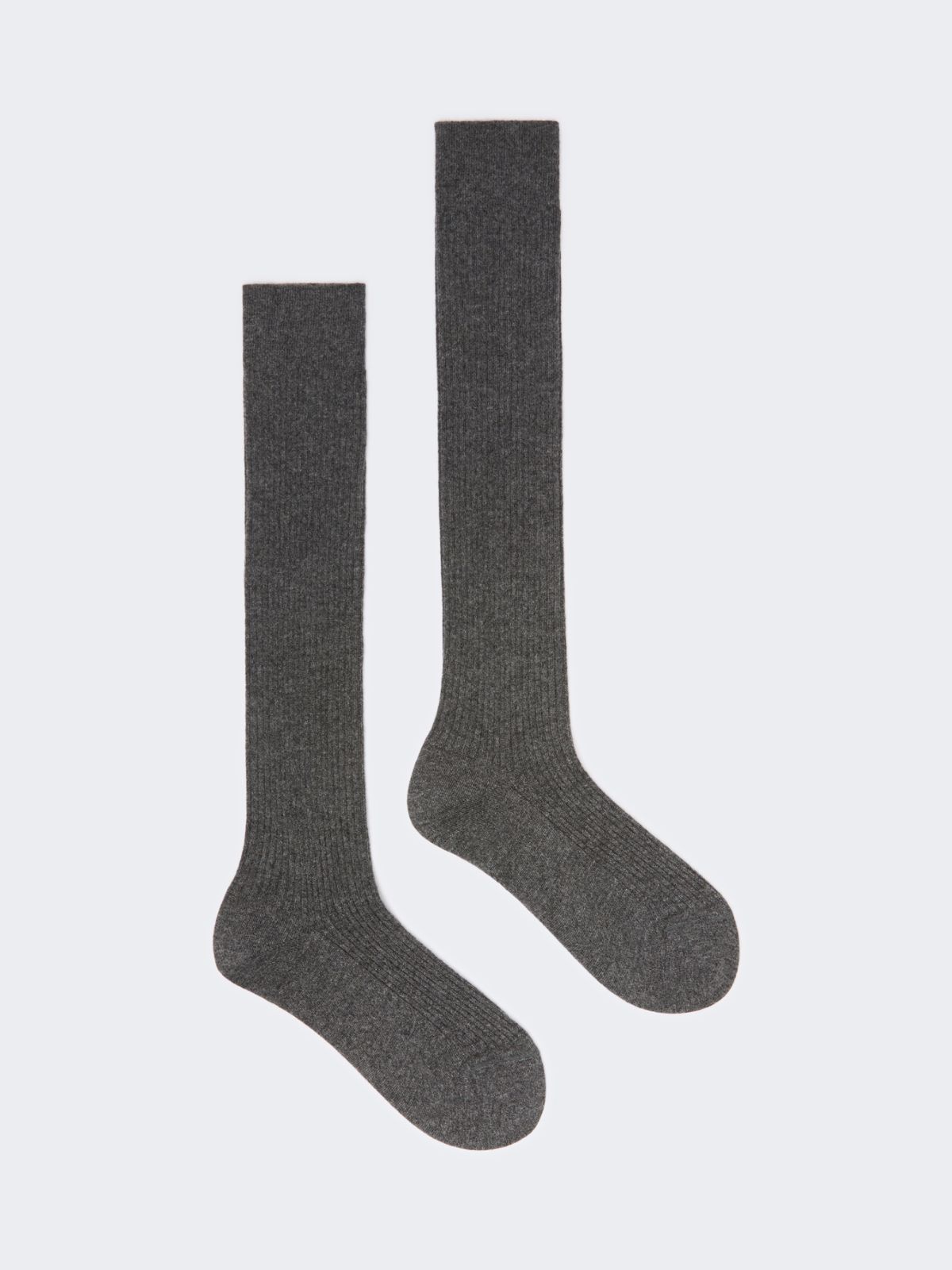 Gerippte Socken aus Kaschmir - DUNKELGRAU - Max Mara