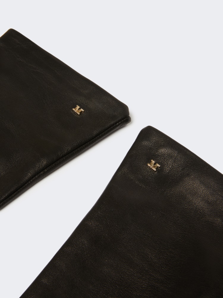 Long Nappa leather gloves - BLACK - 2