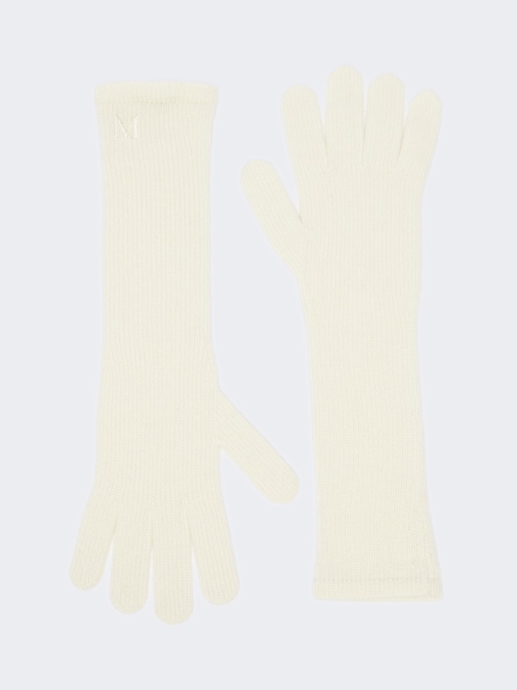 Long cashmere gloves - IVORY