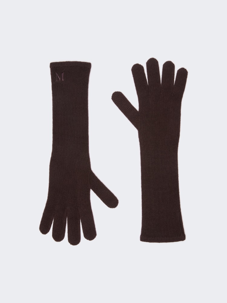 Long cashmere gloves - BROWN