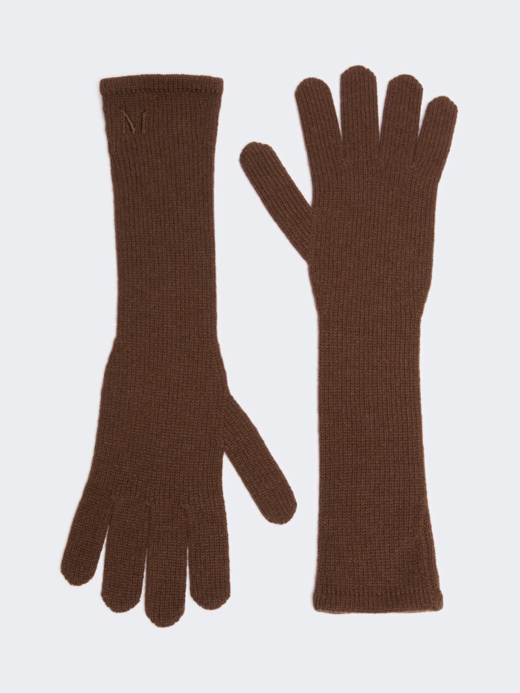 Long cashmere gloves - RUST