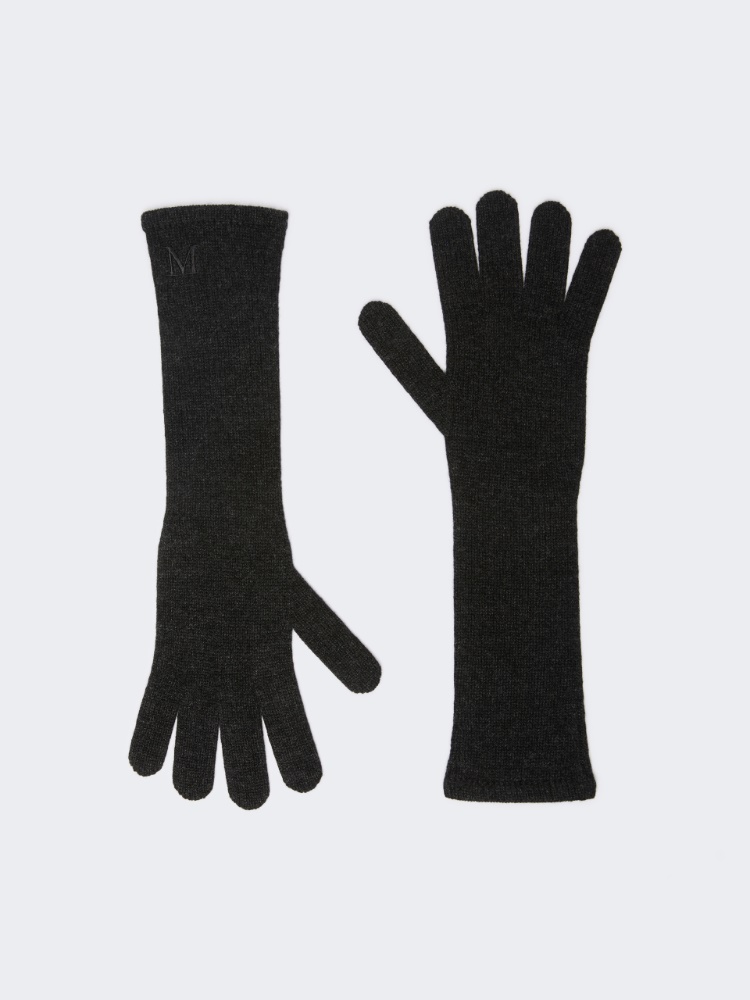 Long cashmere gloves - MEDIUM GREY
