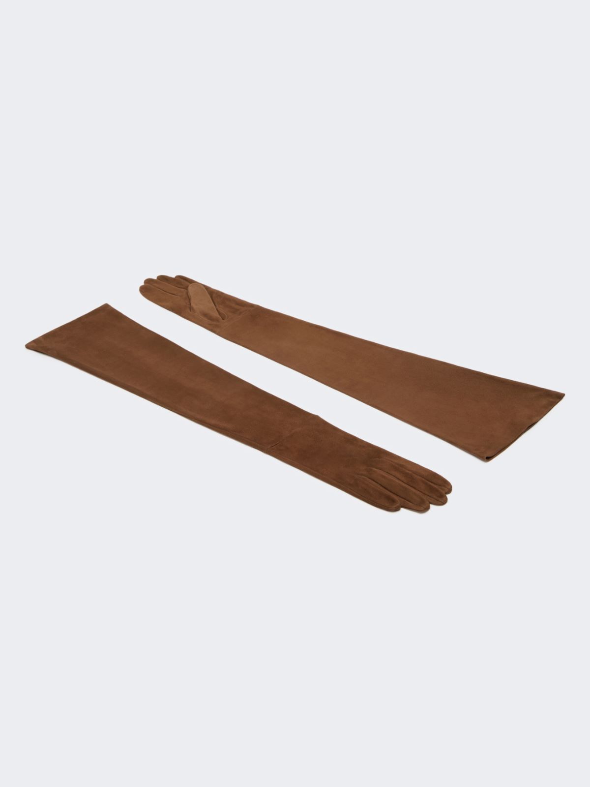 Gants longs en cuir suédé - BRUN - Max Mara - 2