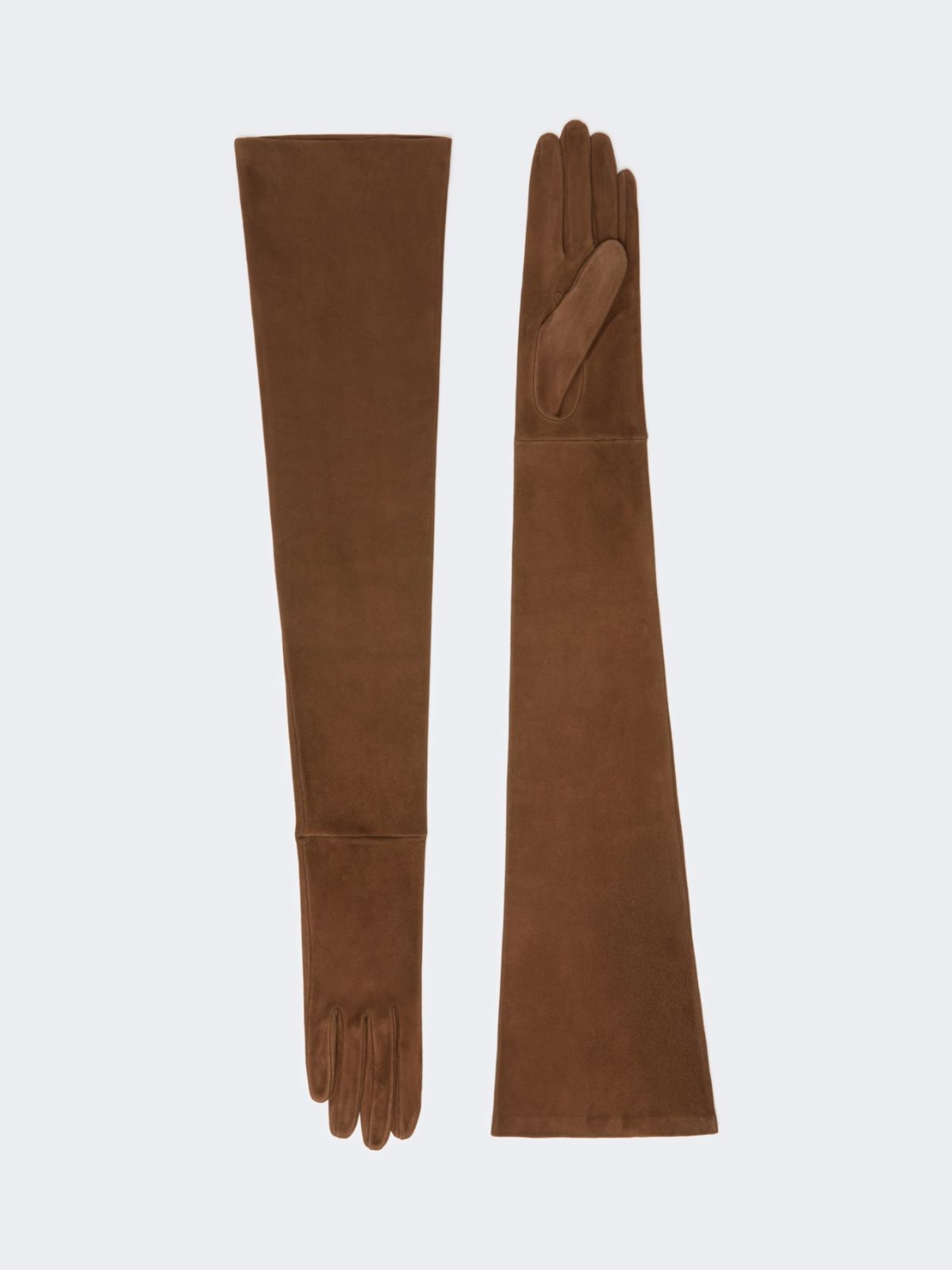 Gants longs en cuir suédé - BRUN - Max Mara