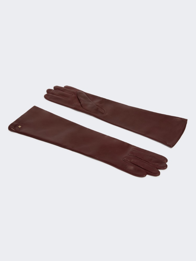 Long nappa-leather gloves - BORDEAUX - Max Mara - 2