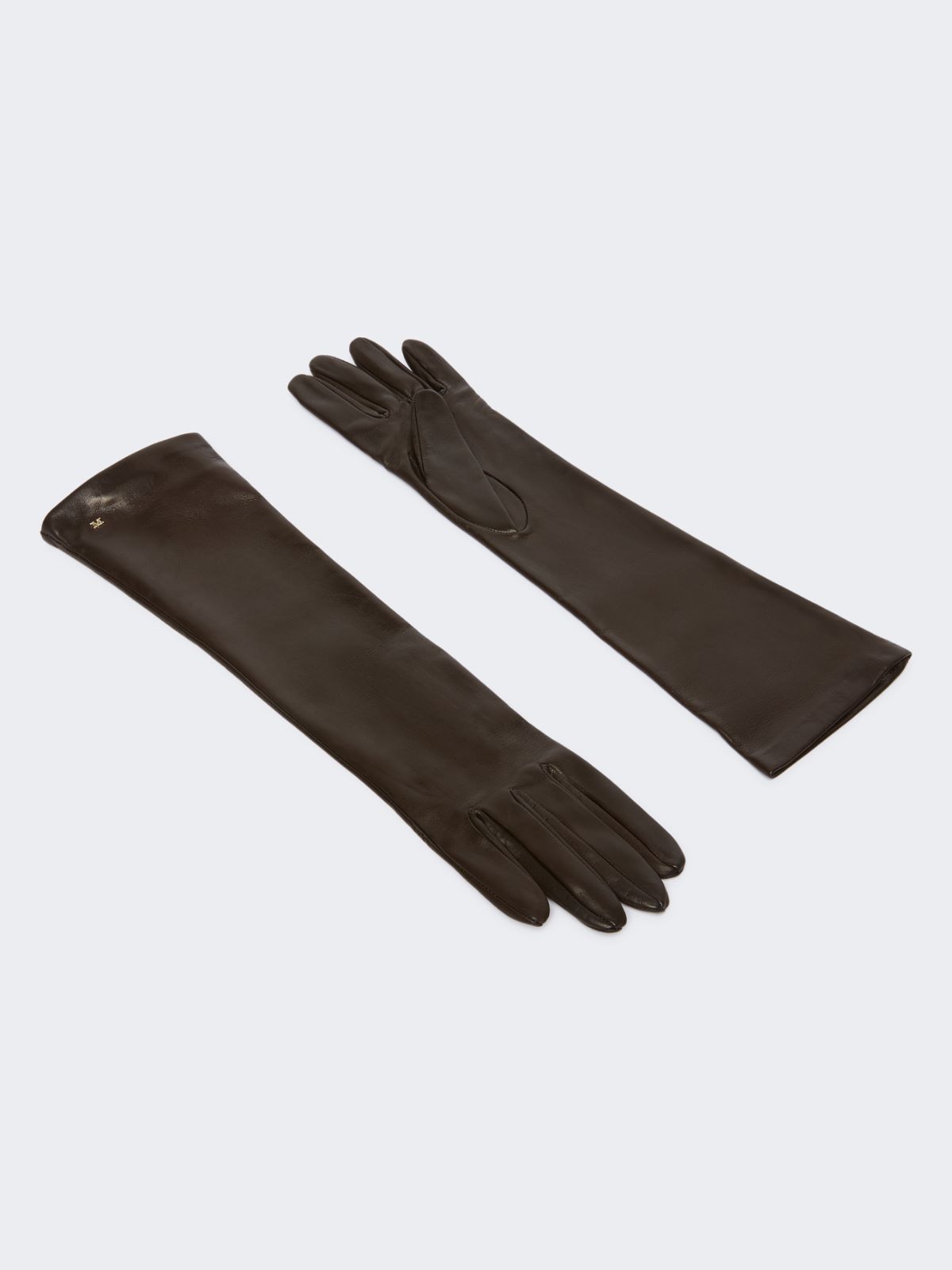Long nappa-leather gloves - DARK BROWN - Max Mara - 2