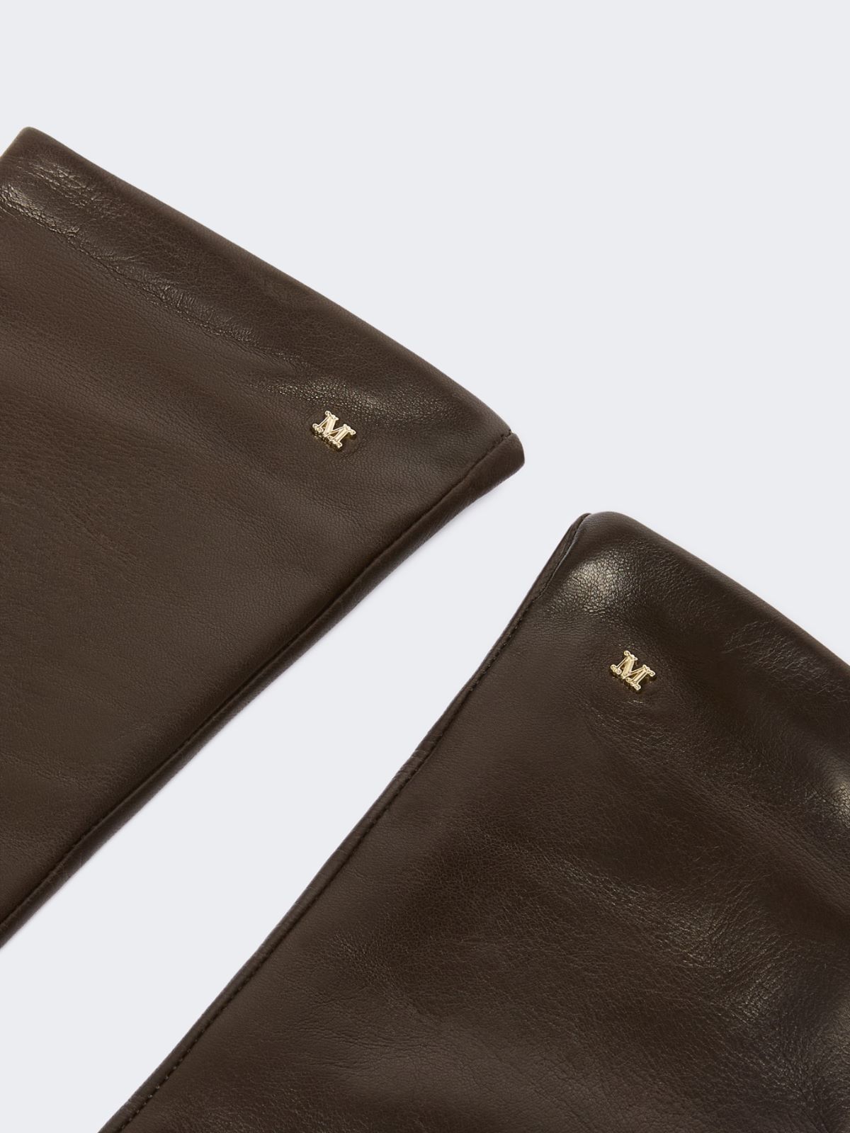 Long nappa-leather gloves - DARK BROWN - Max Mara - 3