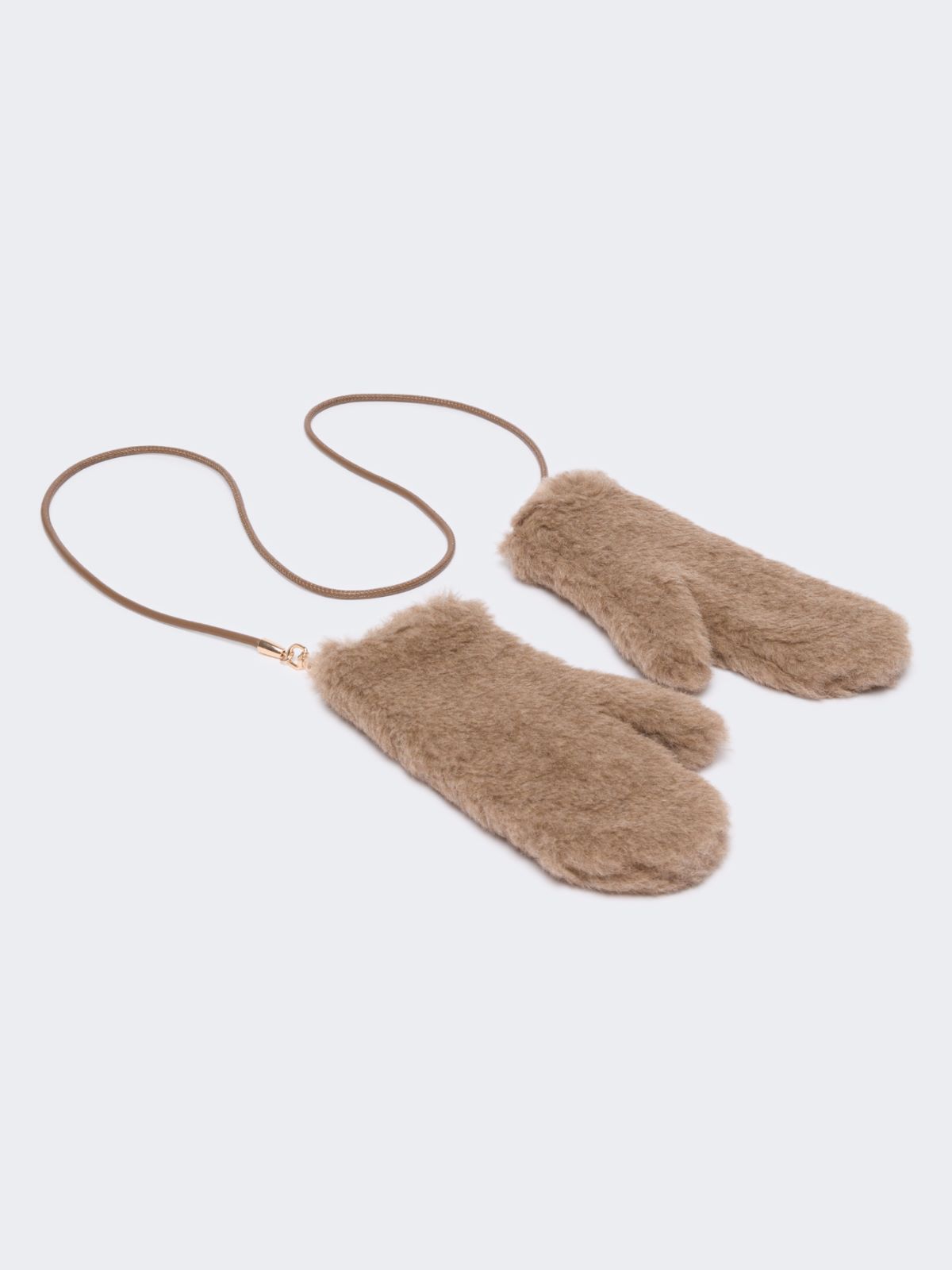 Manoplas de tejido Teddy de alpaca y cachemira - BEIGE ORO - Max Mara - 2