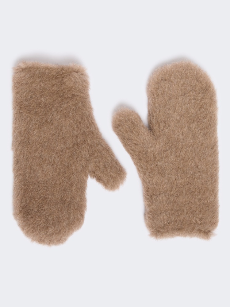 Manoplas de tejido Teddy de alpaca y cachemira - BEIGE ORO