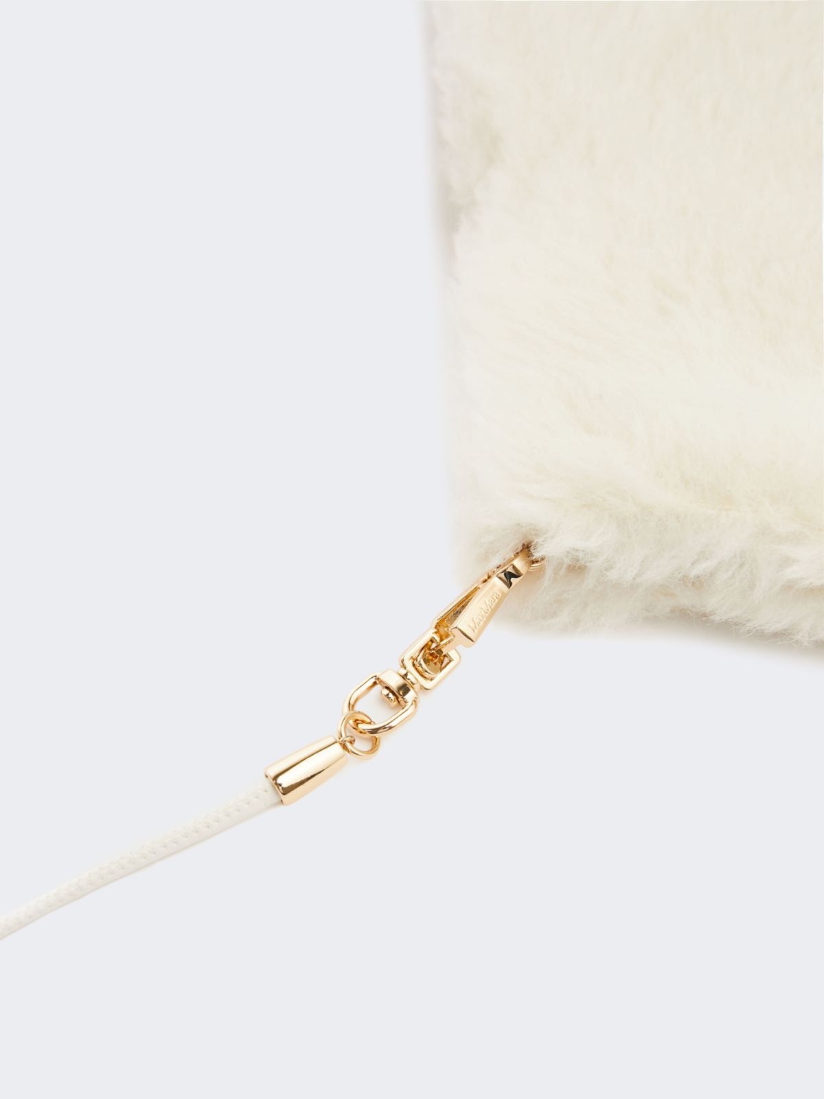 Mittens in alpaca and wool Teddy fabric - OPTICAL WHITE - 3