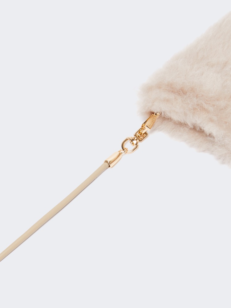 Mittens in alpaca and wool Teddy fabric - BEIGE - 3