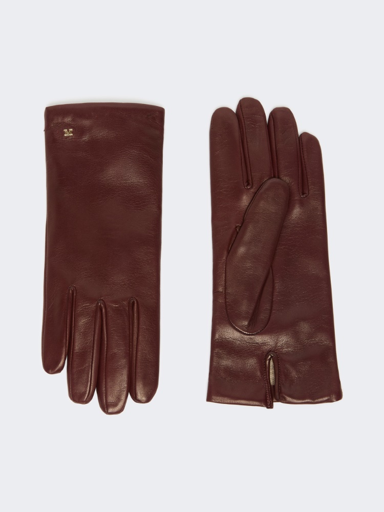 Short gloves in nappa leather - BORDEAUX