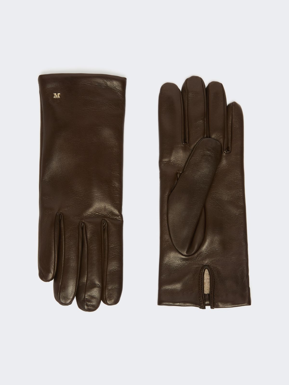 Short gloves in nappa leather - DARK BROWN - Max Mara