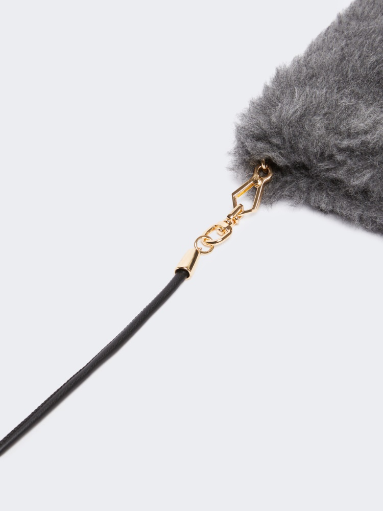 Mittens in wool and alpaca Teddy fabric - MEDIUM GREY - 3