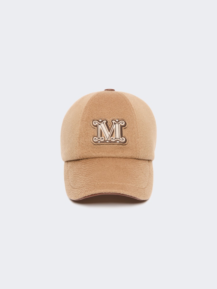 Cashmere double drap baseball cap - CAMEL