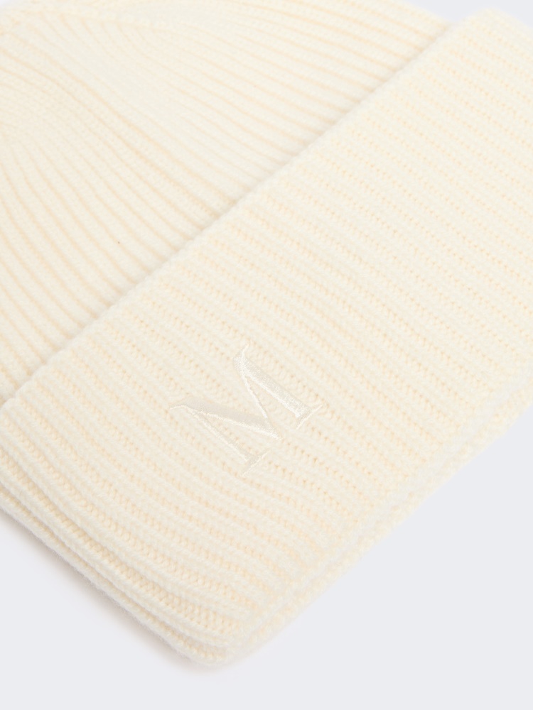 Ribbed cashmere beanie - IVORY - Max Mara - 3