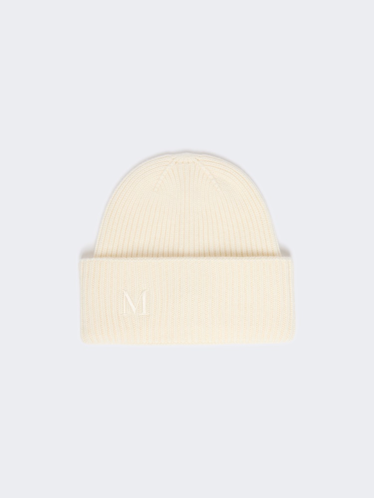 Ribbed cashmere beanie - IVORY