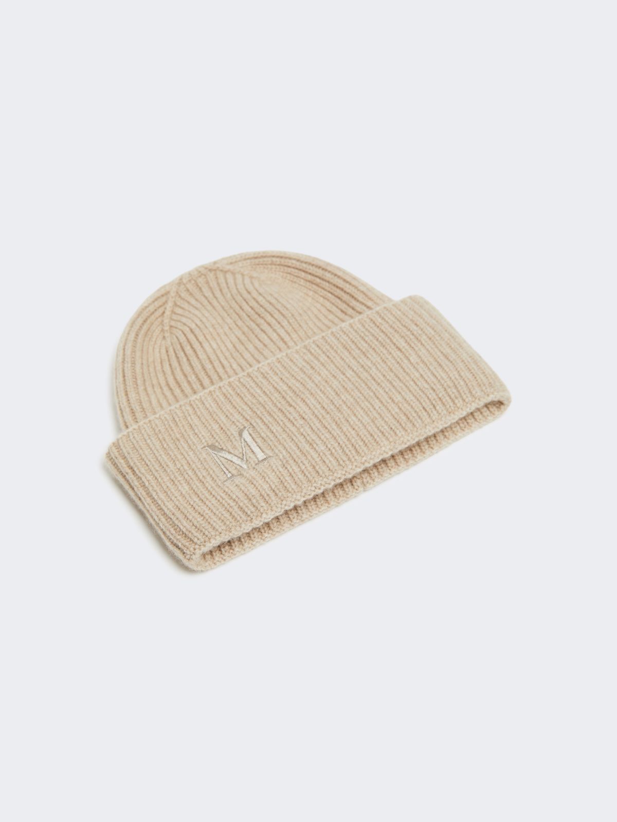 Rib-knit cashmere beanie hat - BEIGE - 2