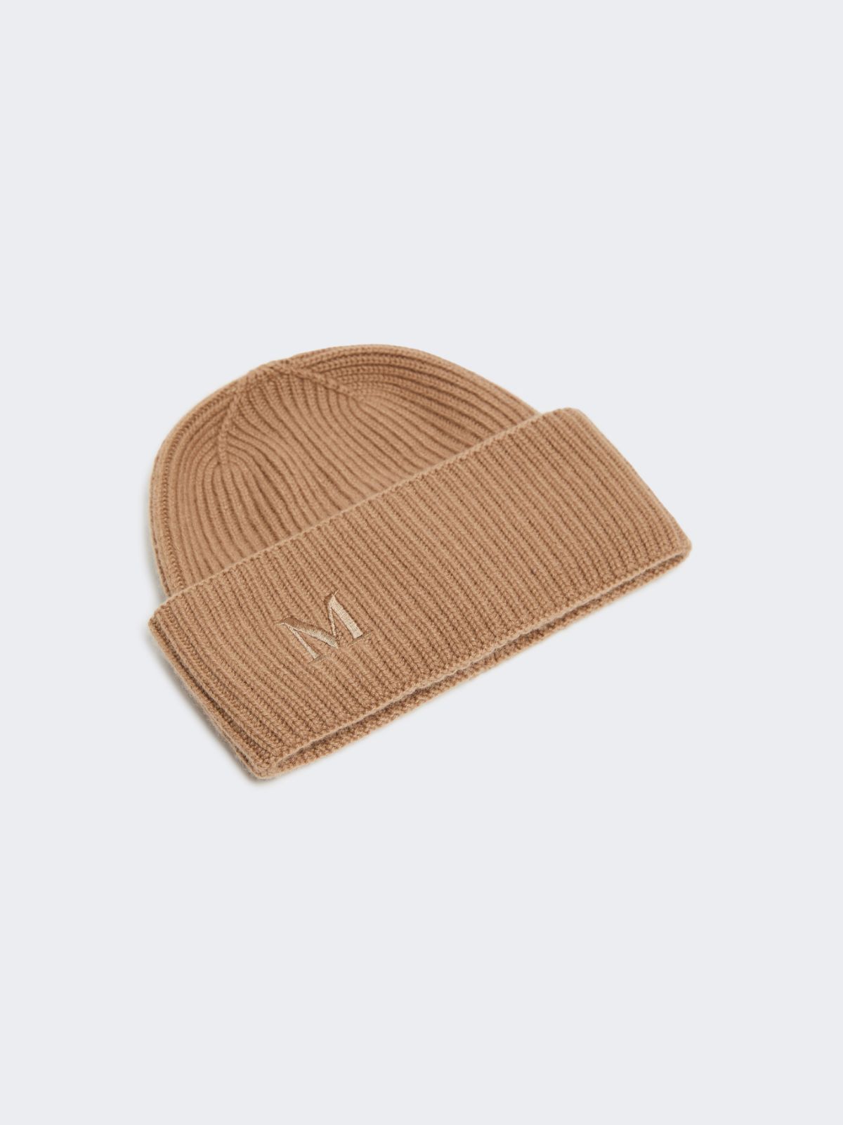 Rib-knit cashmere beanie hat - CAMEL - 2