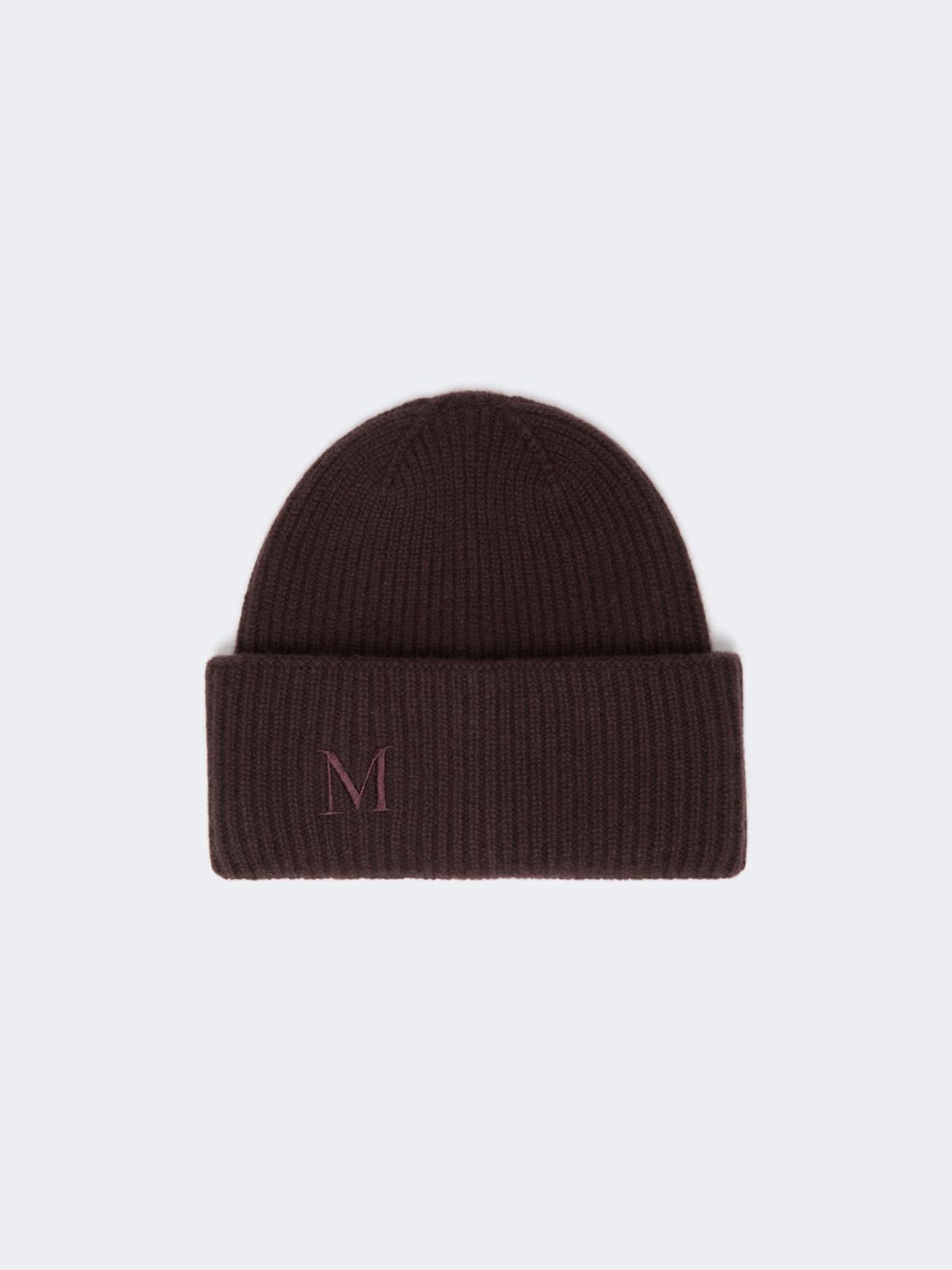 Rippstrickmütze aus Kaschmir - DUNKELBRAUN - Max Mara