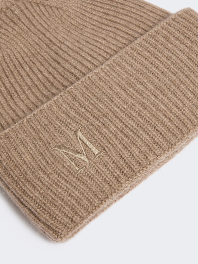Ribbed cashmere beanie - HAZELNUT BROWN - Max Mara - 3