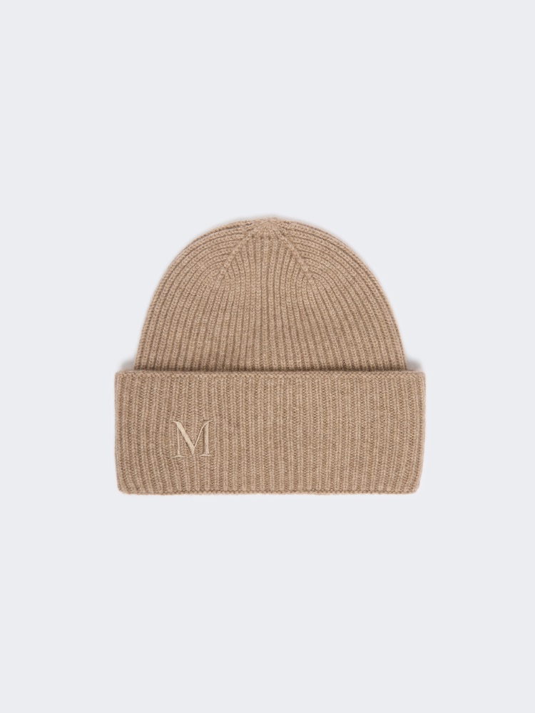 Ribbed cashmere beanie - HAZELNUT BROWN