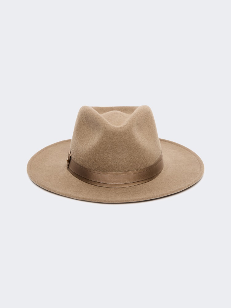 Wool and cashmere felt hat - BEIGE