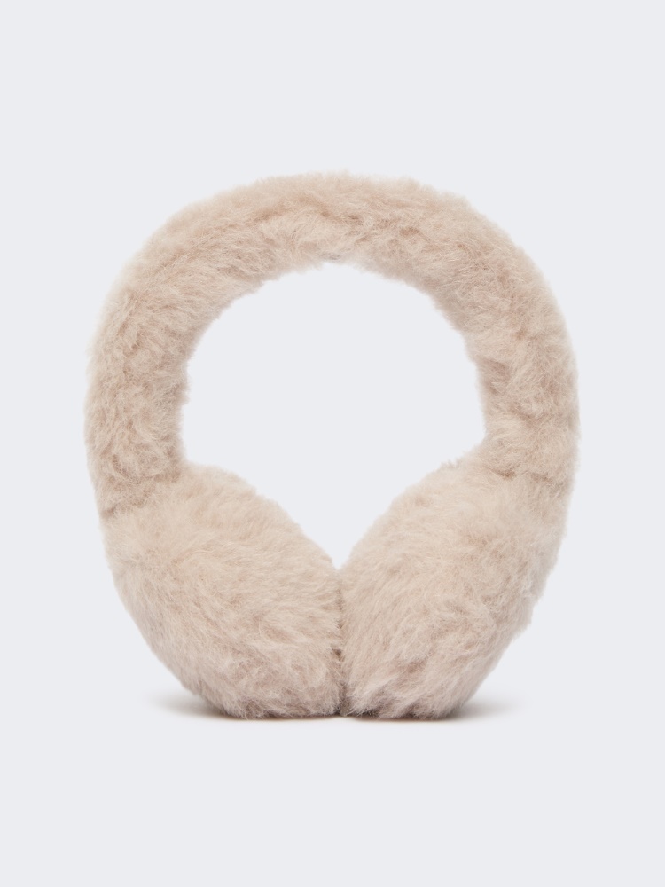 Ohrenschützer aus Teddy-Stoff aus Alpaka und Wolle - BEIGE - Max Mara - 2