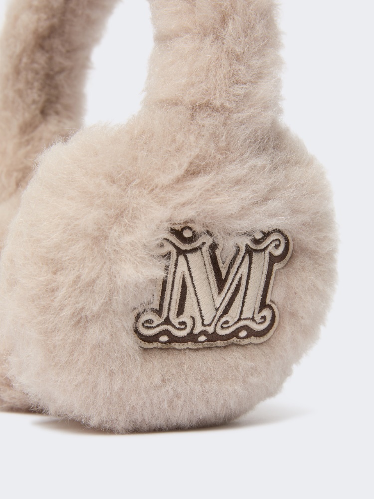 Ohrenschützer aus Teddy-Stoff aus Alpaka und Wolle - BEIGE - Max Mara - 3