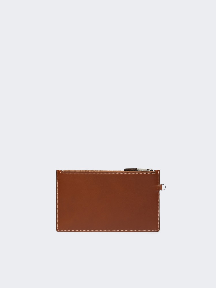 Wrist-strap leather pouch - AMBER BROWN - Max Mara - 2