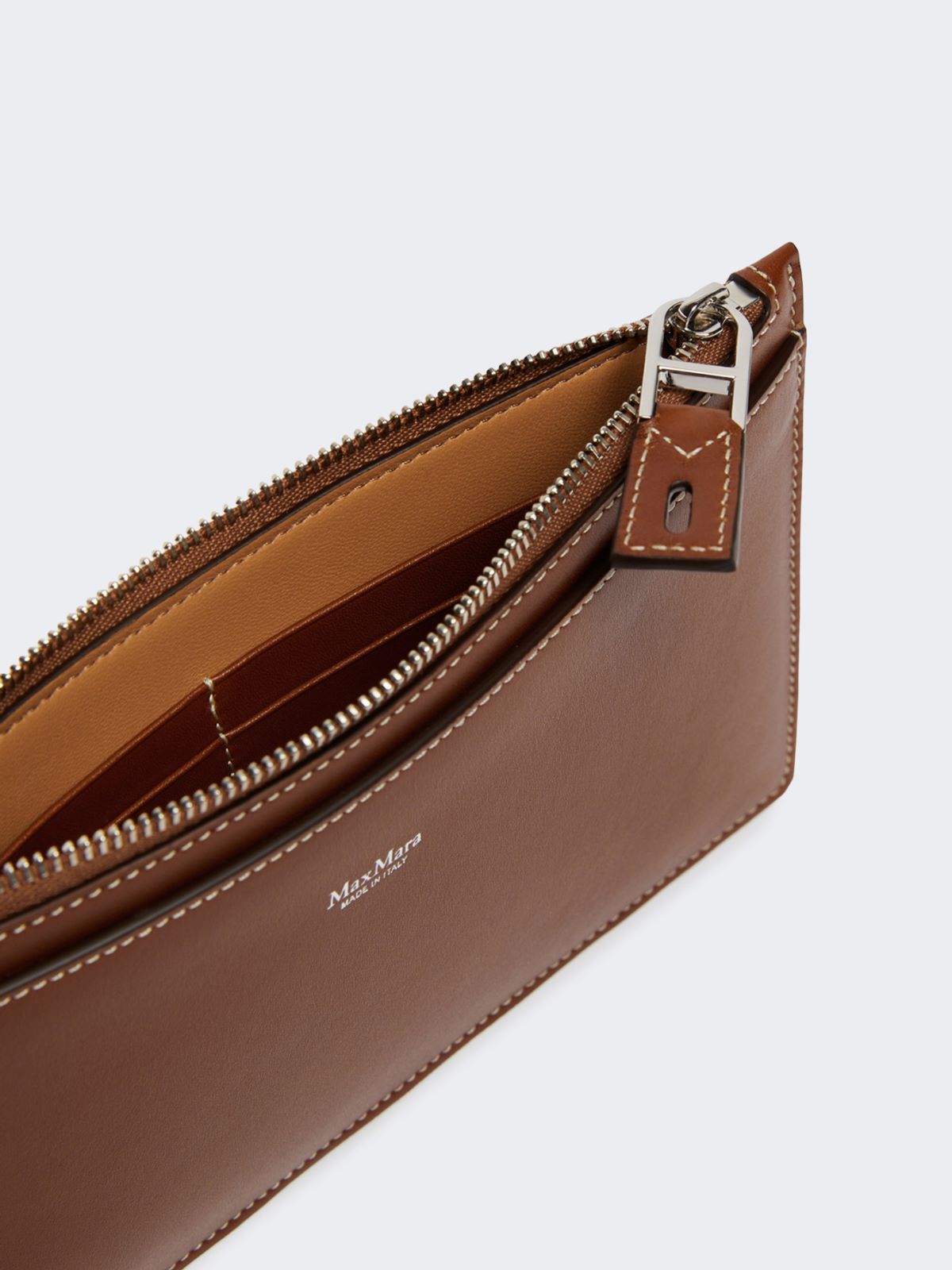 Wrist-strap leather pouch - AMBER BROWN - 2