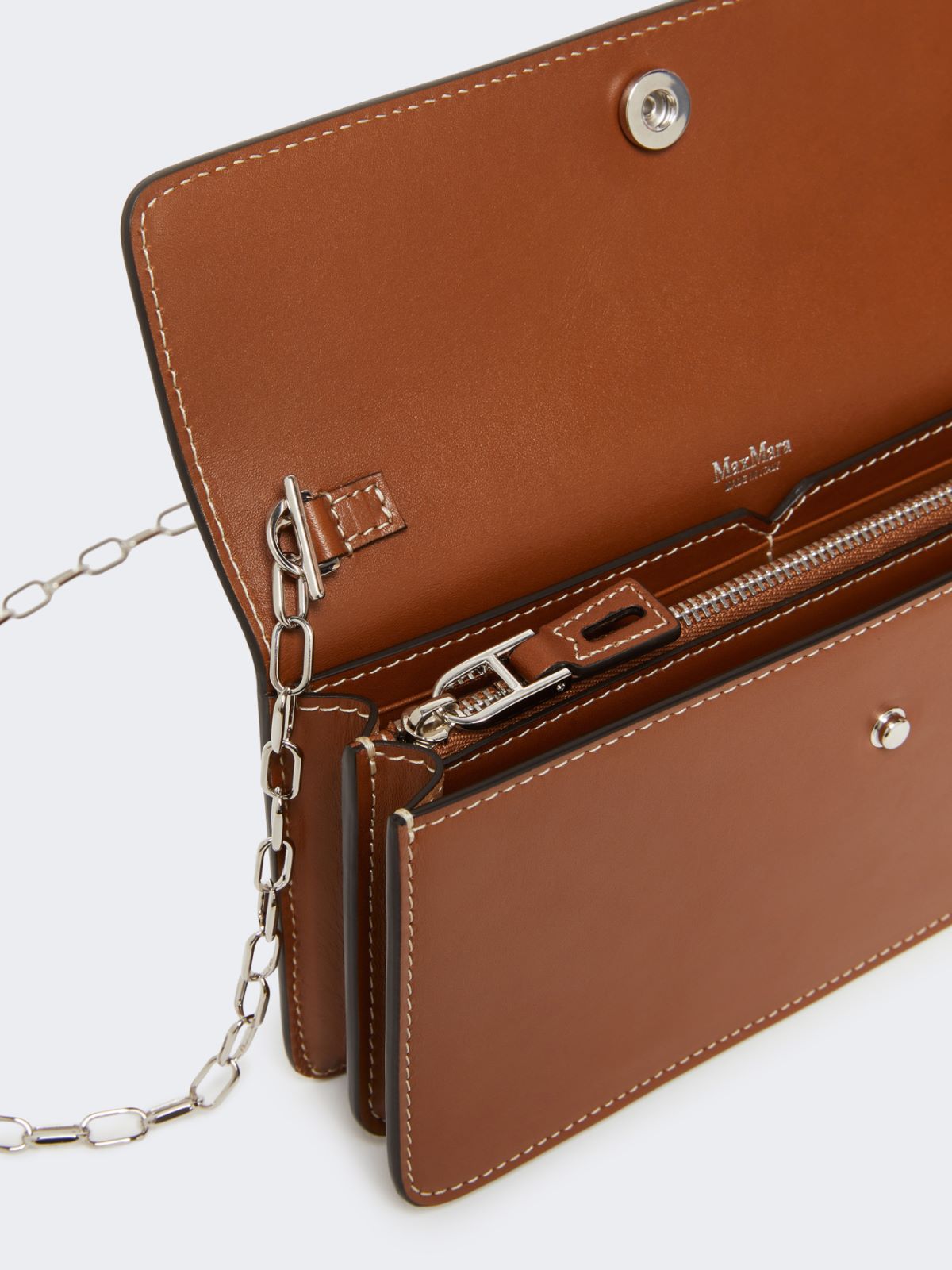 Leather phone pouch - AMBER BROWN - 3