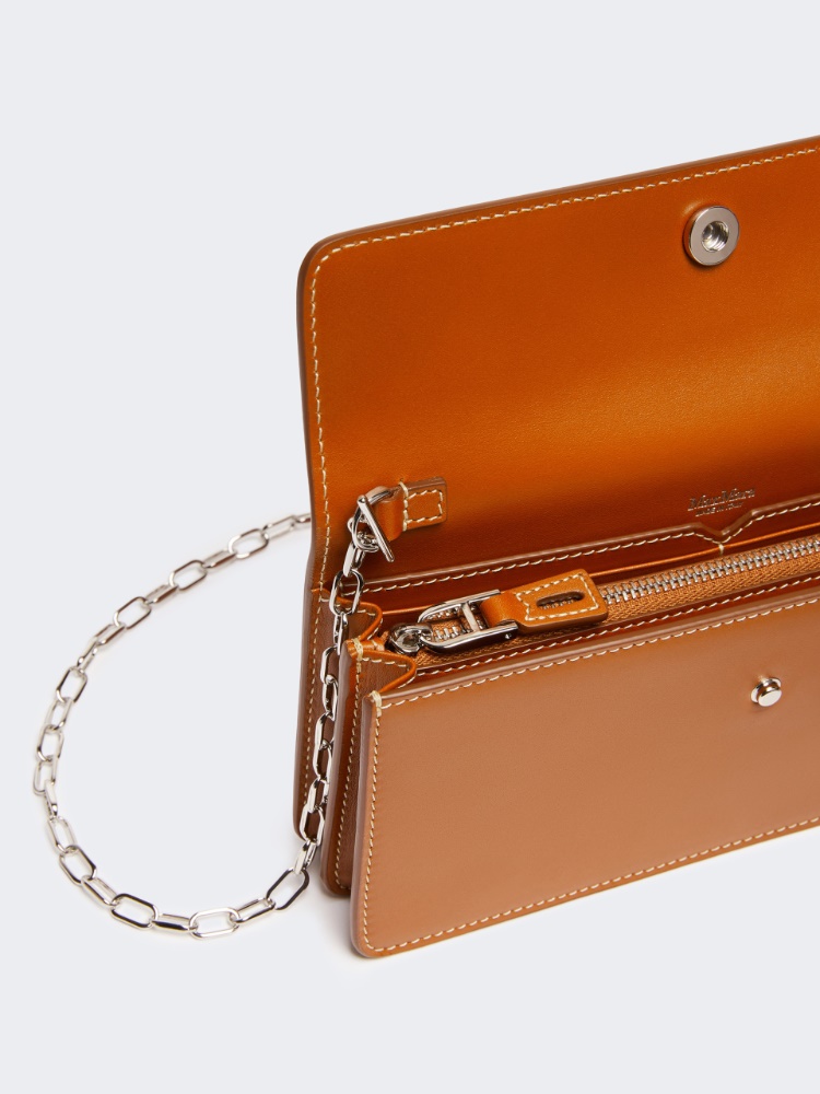 Leather phone pouch - RUST - 3