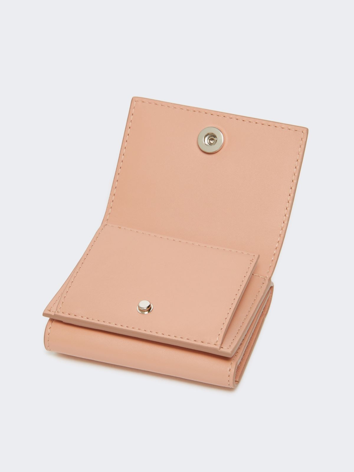 Leather tri-fold purse - PINK - 4