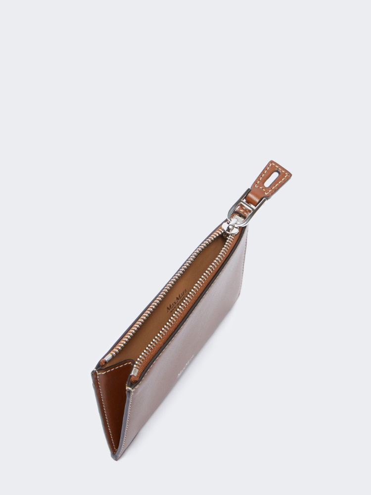Leather card holder - AMBER BROWN - 2