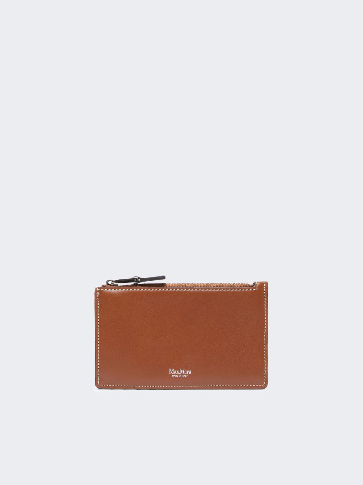 Leather card holder - AMBER BROWN