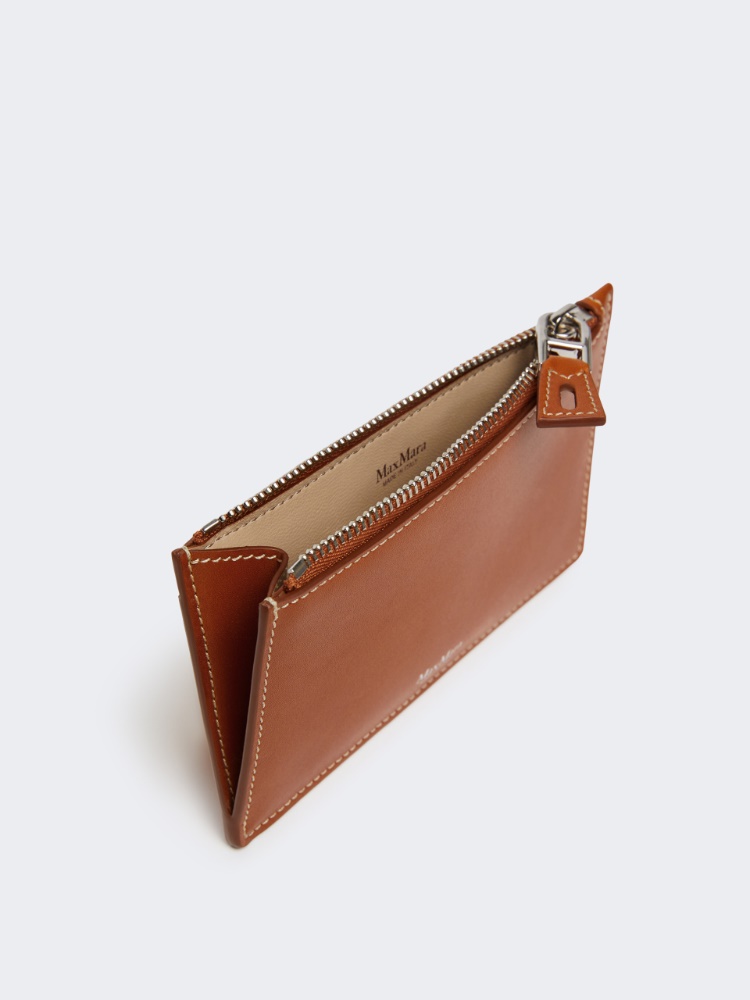 Leather card holder - RUST - 2
