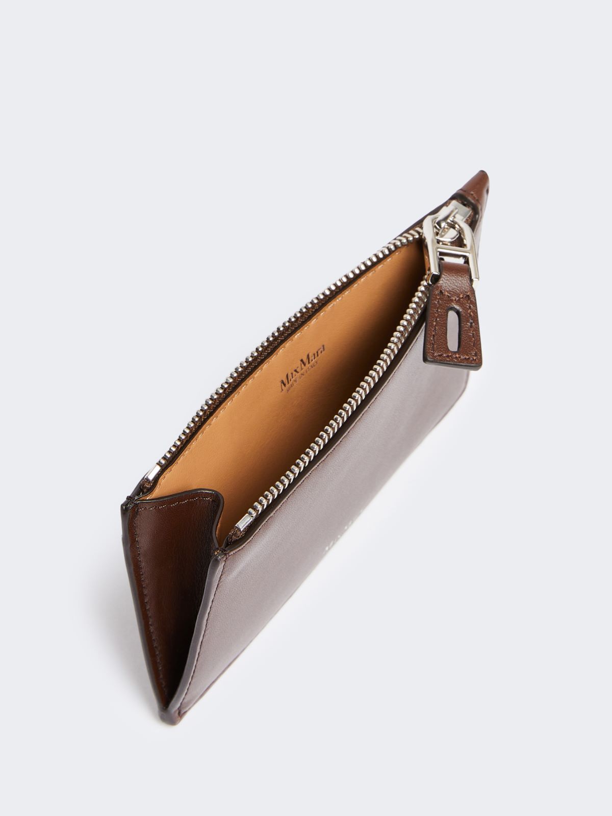 Leather card holder - COCOA - 2